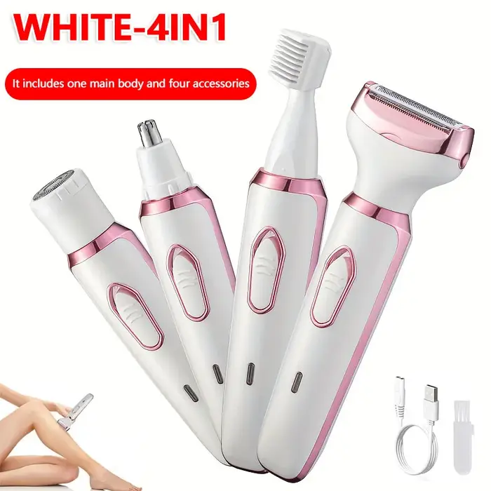 Rasoir électrique 4 en 1 pour femmes, épilateur indolore sans fil, tondeuse, cadeaux pour dames, nou