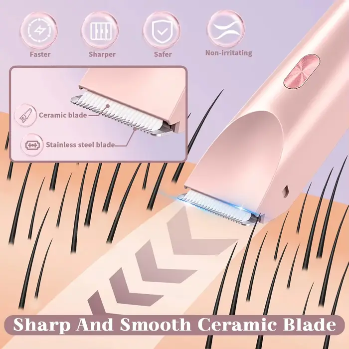 Épilateur corporel et tondeuse faciale 2-en-1 portable 2026 pour femme