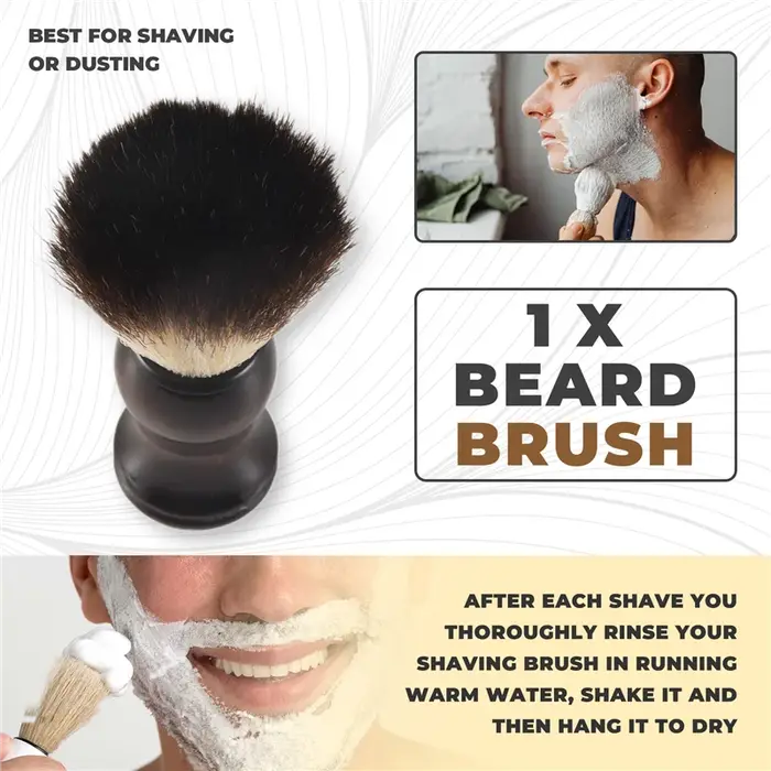 Men blaireau rasage manche en bois appareil de nettoyage de barbe du visage haute qualité Pro Salon outil brosse de
