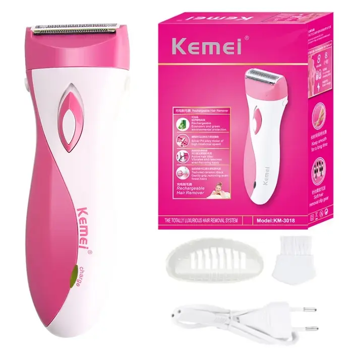 Kemei KM-3018 Électrique Rechargeable Dame Rasoir Épilateur Indolore Rasage Laine Grattage UE Pour Tout Le Corps