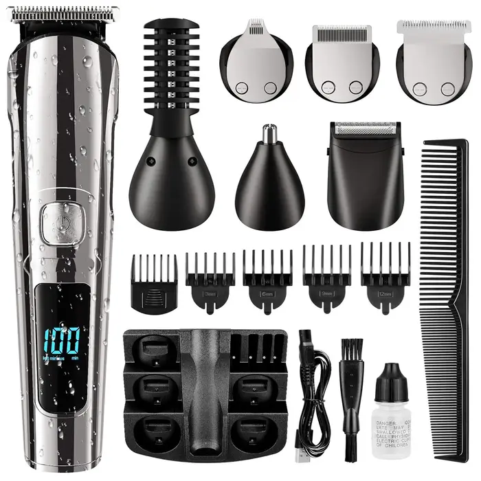 Tondeuse à cheveux tout-en-un pour hommes, Kit de toilettage du visage et du corps, tondeuse à cheve