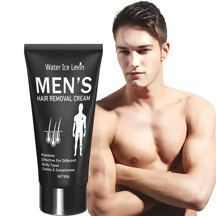 Crème dépilatoire unisexe 60g, sans douleur, rapide et efficace pour une peau lisse et fraîche, restauration de la confiance, profitez d'une peau soyeuse
