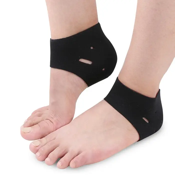 ^1 paire de chaussettes à talons hydratantes en tissu doux, entretien des pieds craquelés, soins de 