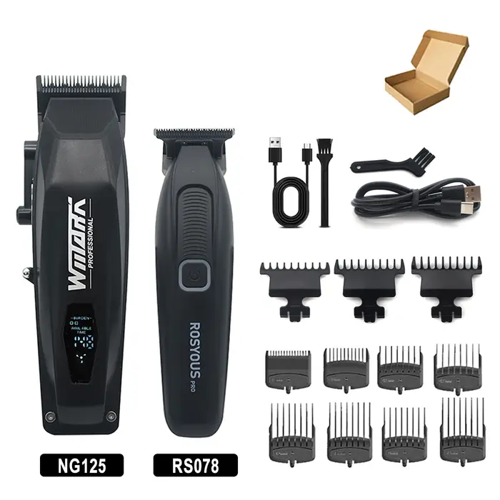 Kit de tondeuse à cheveux professionnelle pour hommes avec affichage LED lame DLC 9000 tr/min Machin