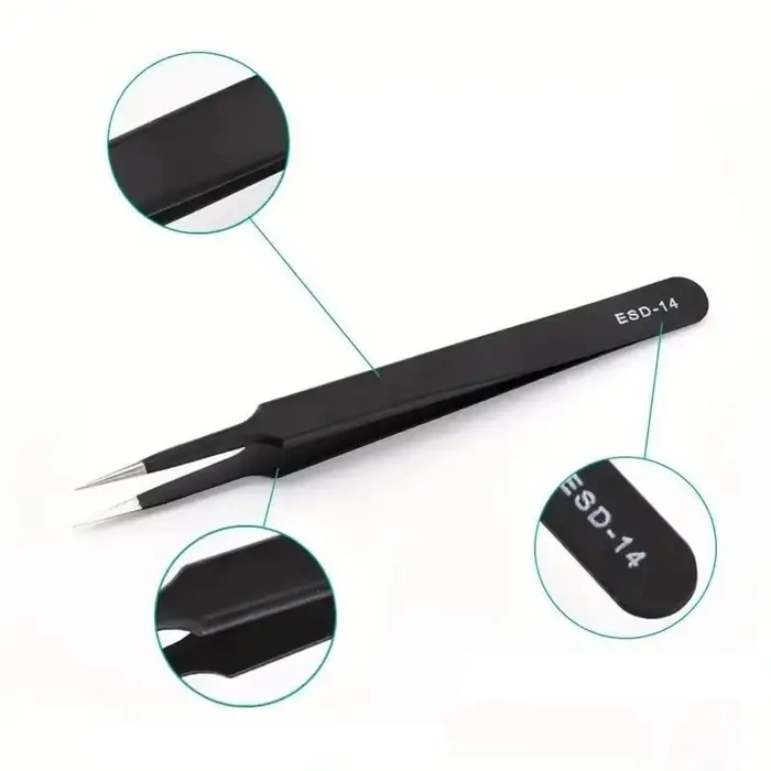 Jeu de pincettes longues de précision ESD