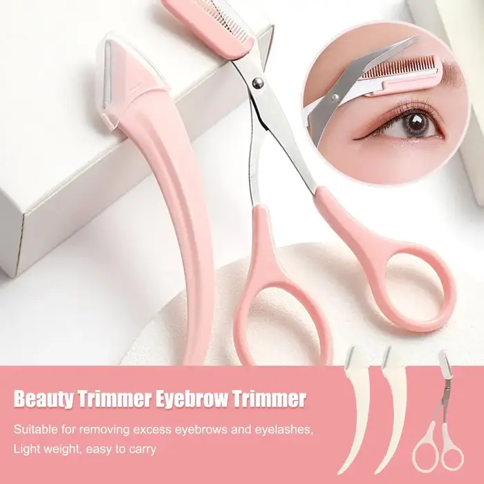 Rasoir à sourcils ciseaux sûr anti-rayures tondeuse pour débutants
