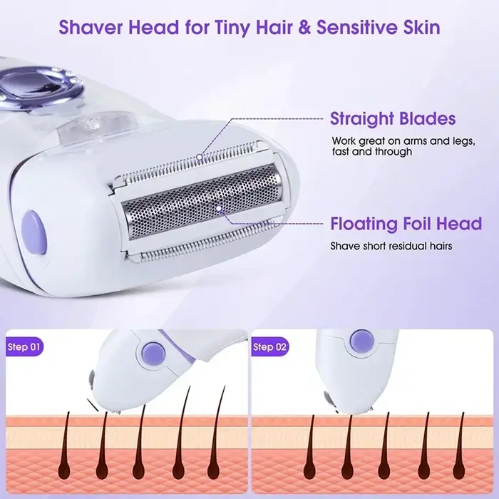 3in1 électrique femmes épilateur femme rasoir jambe corps épilation lèvre menton dépilatoire dame Bikini tondeuse