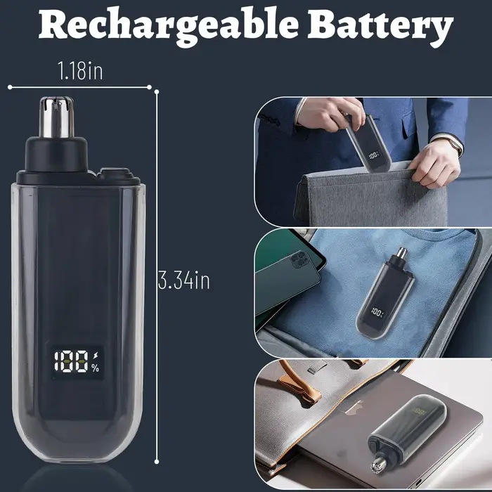 Convient aux hommes, tondeuse à cheveux électrique portable pour le nez et les oreilles avec chargement USB