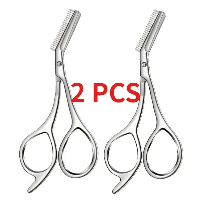 Ciseaux à sourcils professionnels en acier inoxydable avec peigne