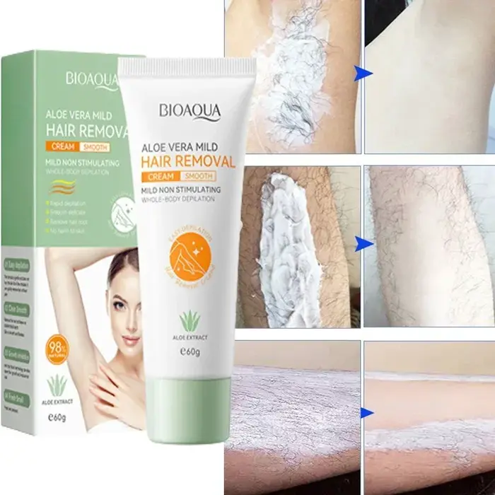 Crème dépilatoire douce à l'aloe vera Bioaoua