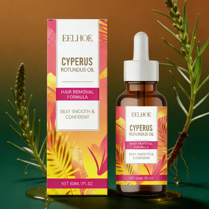 Huile de Cyperus Rotundus EELHOE pour l'épilation Après-soin Peau douce et lisse Réparation de la barrière cutanée