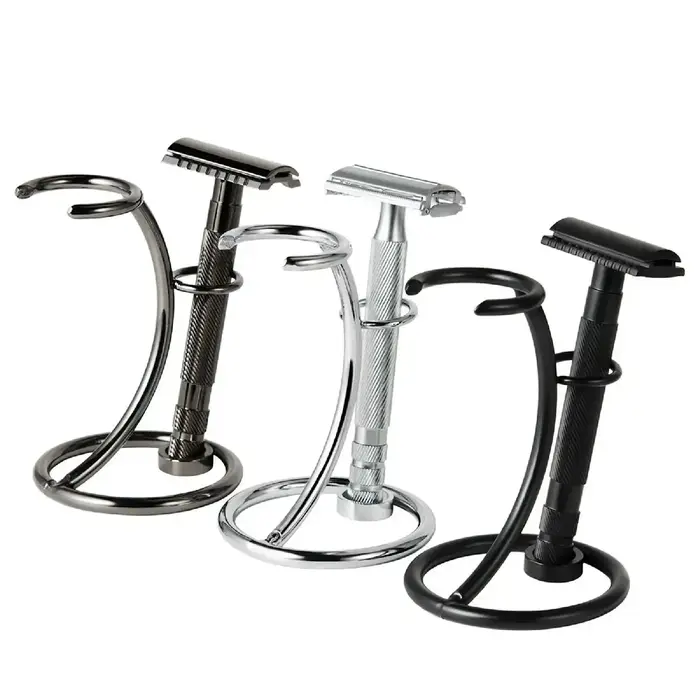 Salon porte-rasoir barbier rasage brosse support sécurité rasoir It supports