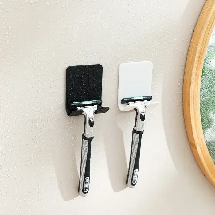 1/2/4/6 pièces salle de bain porte-rasoir crochet de rangement mur hommes rasage rasoir étagère sans poinçon
