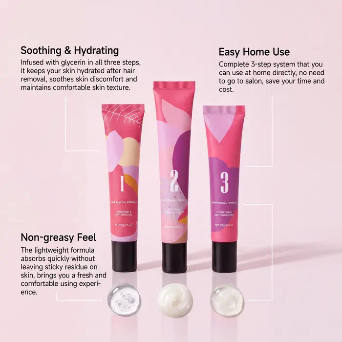 Kit de crème dépilatoire indolore pour le visage et le corps