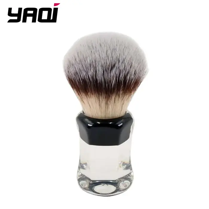 Yaqi Robin – brosse de rasage humide pour hommes, cheveux synthétiques, manche transparent