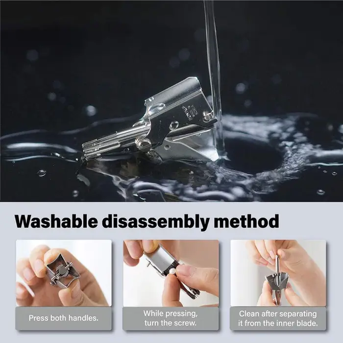 Nez cheveux oreille Tondeuse pour hommes en acier inoxydable manuel lavable Portable Tondeuse Nez épilateur nez Vibrissa rasoir rasoir