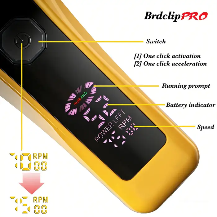 Lot de 2 tondeuses à cheveux professionnelles BRDCLIP 7500 tr/min avec lames DLC