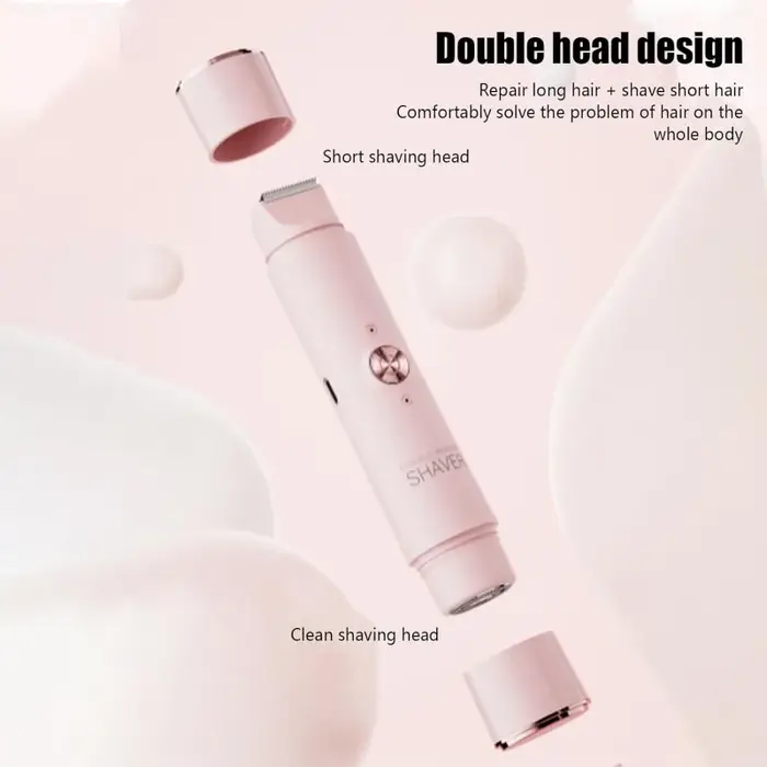 Épilateur électrique double tête rechargeable pour femme