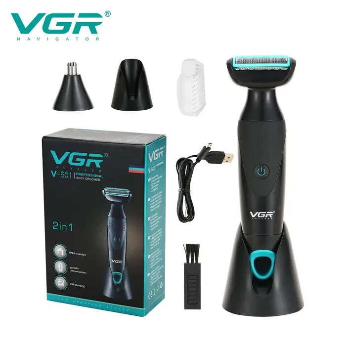 VGR nouveau rasoir multifonctionnel 2 en 1 rétro pour hommes IPX4 lavage nez