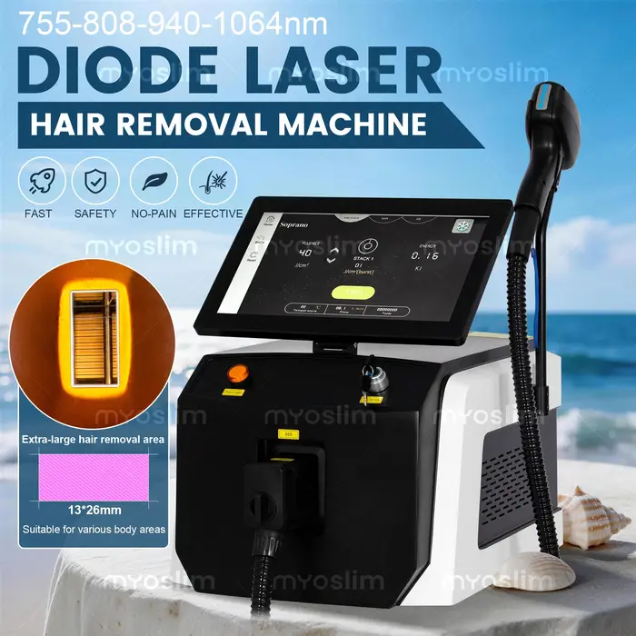 Machine d'épilation au laser à diode FAC 4 longueurs d'onde 755 808 940 1064 nm