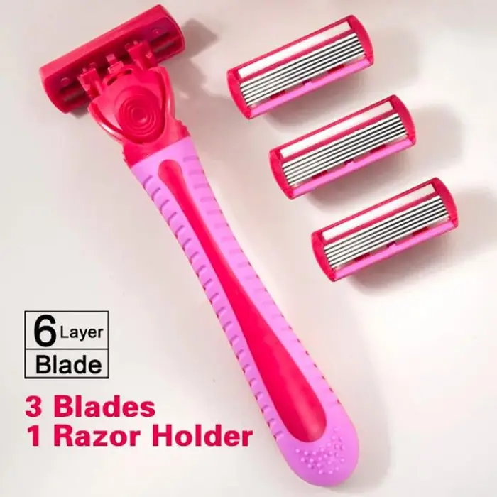 Rasoir pour femmes lame à 6 couches jambe cheveux aisselles couteau de rasage lames à 6 couches raso