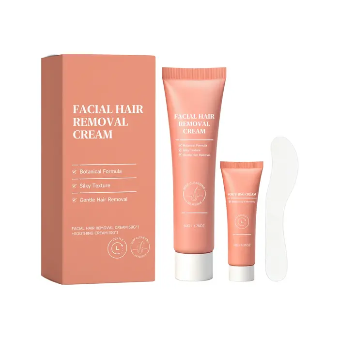 Crème dépilatoire 50g pour le visage, kit crème dépilatoire longue durée lissante pour lèvres, joues
