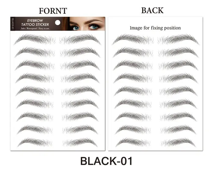 Autocollant de tatouage de sourcils à base d'eau, semblable à des cheveux 6D, longue durée, imperméa