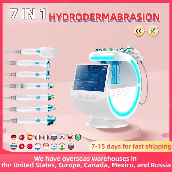 Appareil de soin du visage intelligent Hydrofacial 7 en 1 professionnel portable