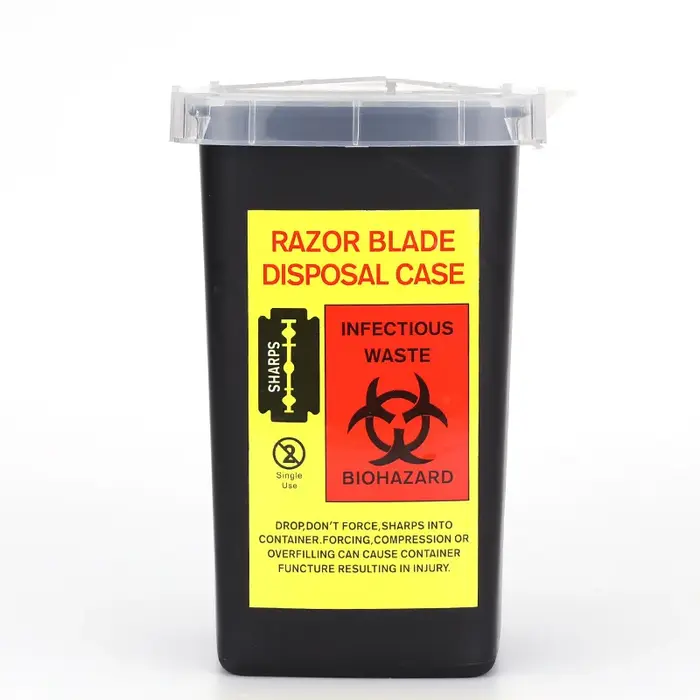 Boîte d'élimination de lame de rasoir en plumes