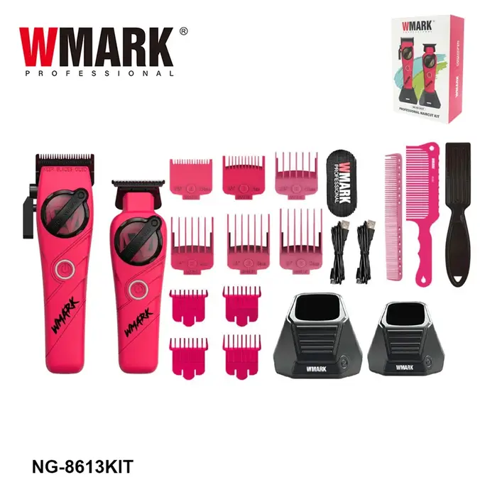 WMARK NG-8613KIT tondeuse pour hommes 8500 tr/min lame DLC entièrement en métal avec chargeur de Bas