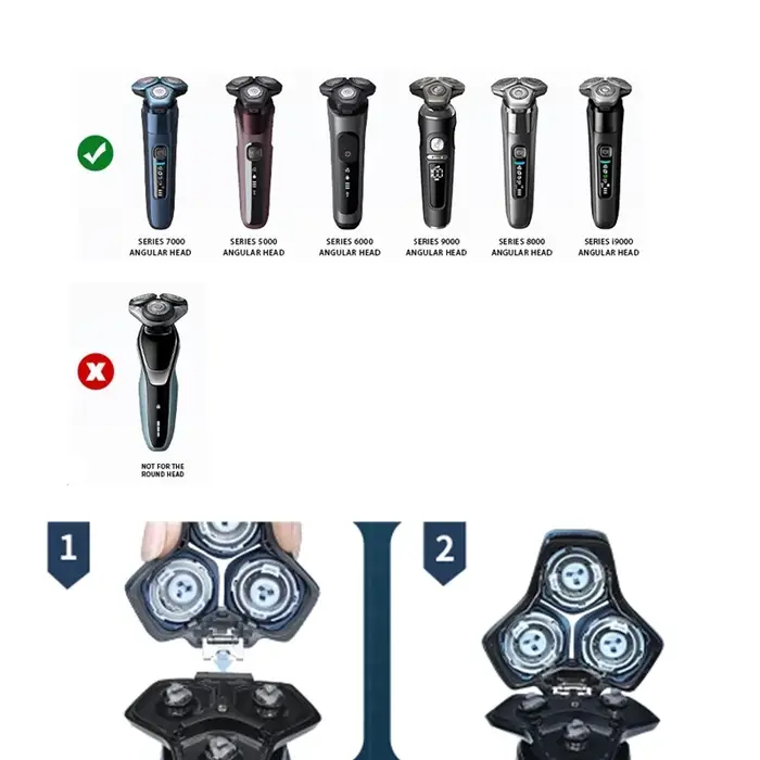 1 paquet de têtes de rasage de remplacement originales SH71/50 compatibles avec les rasoirs Philips séries S5000 (S5XXX)