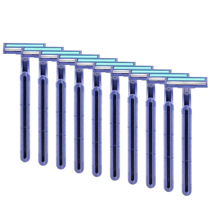 10 pièces haute qualité pour tête barbe rasoirs sensibles rasoirs jetables double lame