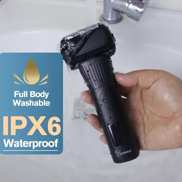 Hatteker 5-D rasoir alternatif pour hommes tondeuse à barbe à usage domestique avec affichage numérique LCD blanchisseur de maille USB Machine de coupe de cheveux