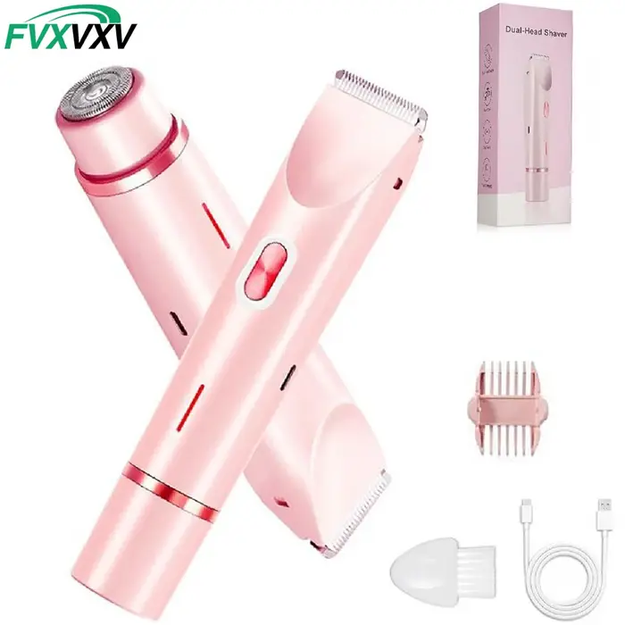 1 Rasoir Électrique pour Femme, Tondeuse Bikini, Rasoir Électrique à Double Tête, Rasoir Corporel Femme Deux-en-Un, Étanche IPX67 pour Utilisation Humide
