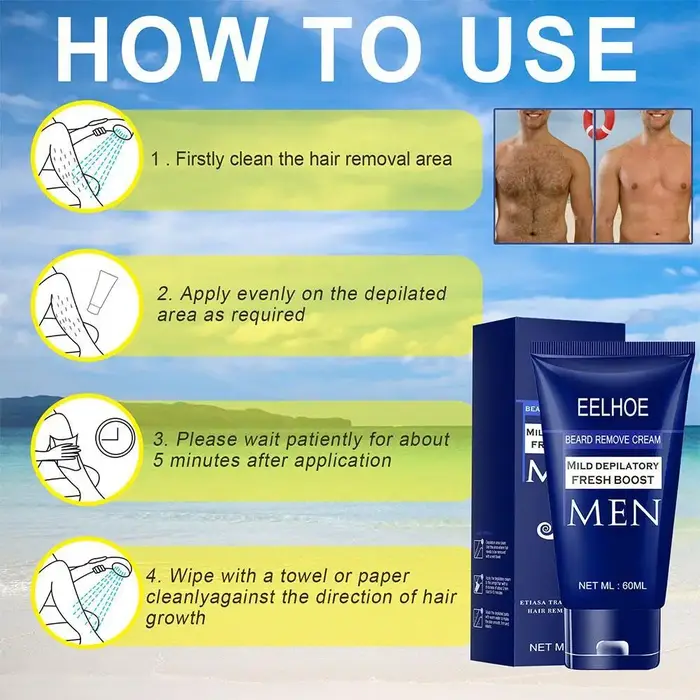 Meilleur professionnel hommes barbe épilation crème permanente