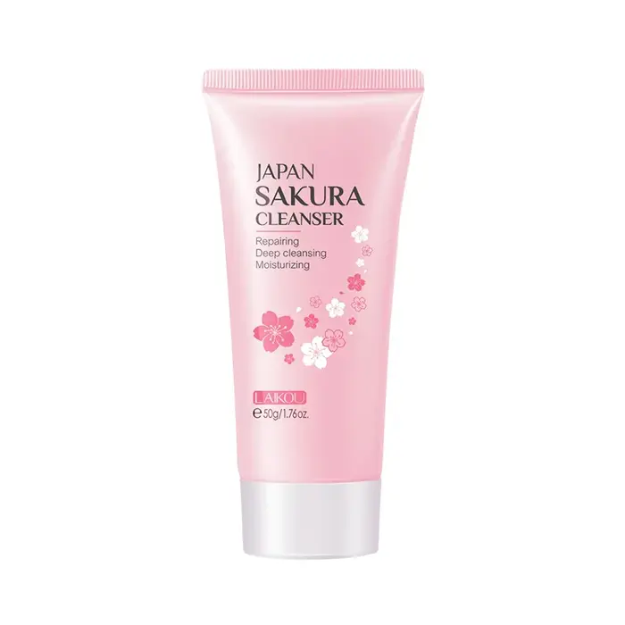 LAIKOU japon Sakura nettoyant doux nettoyage en profondeur contrôle de l'huile hydratant rétrécit les Pores visage