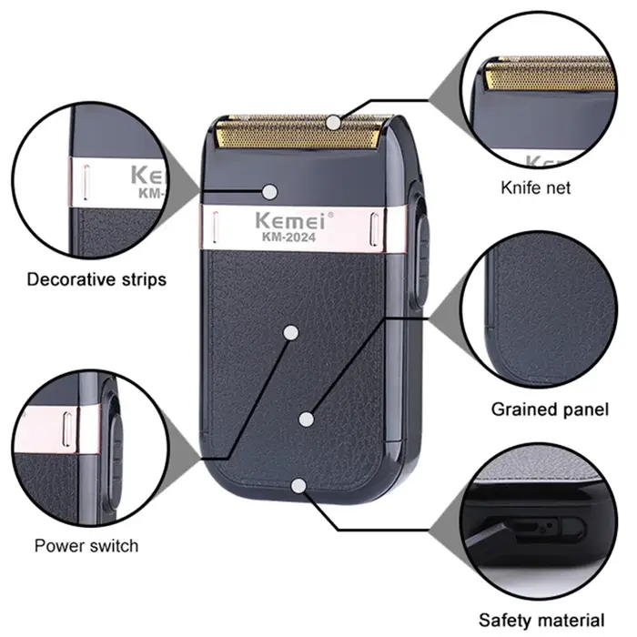 Kemei rasoir électrique pour hommes à la mode