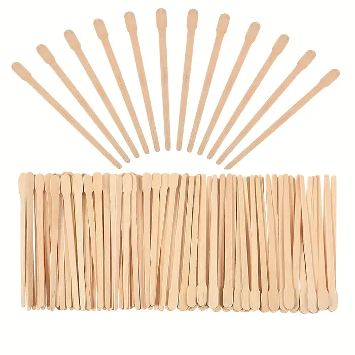 100 bâtonnets de cire en bois de qualité supérieure pour femmes - jetables