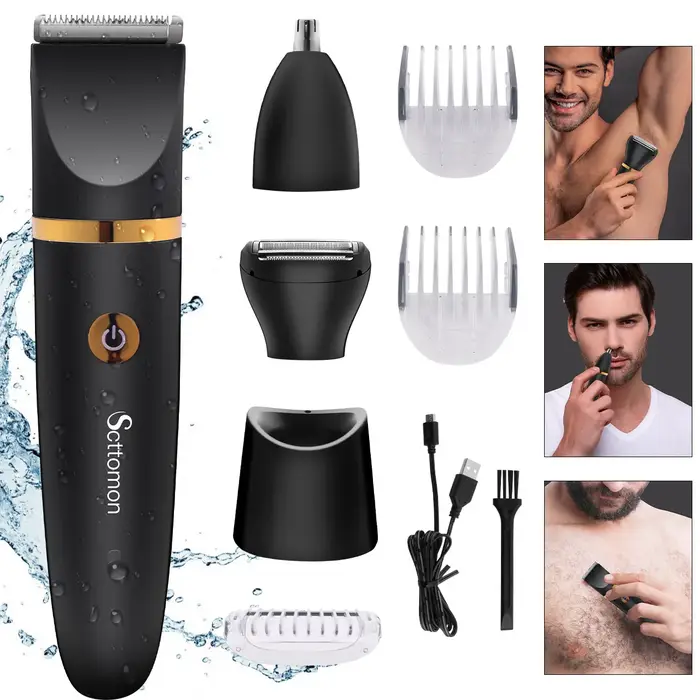 SCTTOMON Épilateur Électrique pour Hommes 3-en-1 Multifonctionnel pour Usage Domestique