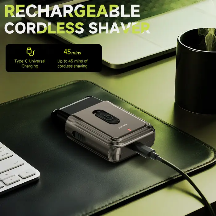 ENCHEN MS003 rasoir à feuille compacte avec tondeuse de précision POP-UP type-c charge avec indicateur 7000 tr/min moteur fort
