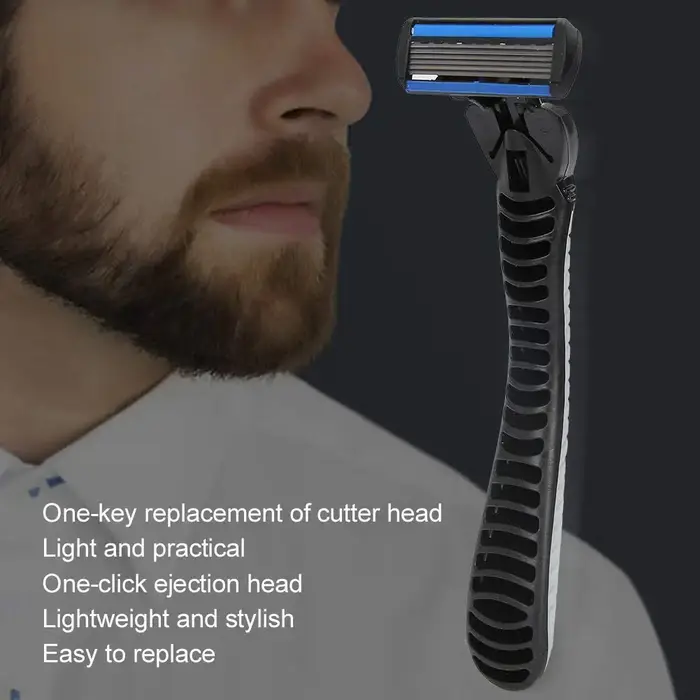 Rasoir de sécurité manuel pour homme 1 manche + 3/6/18 lames