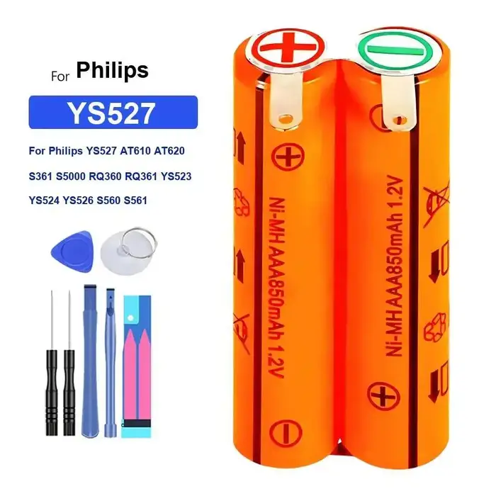 Batterie de rasoir 1000mAh pour Philips YS527 AT610 AT620 S361 S5000 RQ360 RQ361 YS523 YS524 YS526 S560 S561
