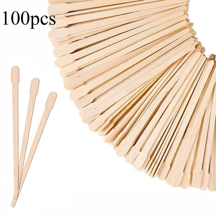 100-500 bâtonnets de cire en bois pour épilation corporelle, applicateurs irréguliers, bâtonnets de 