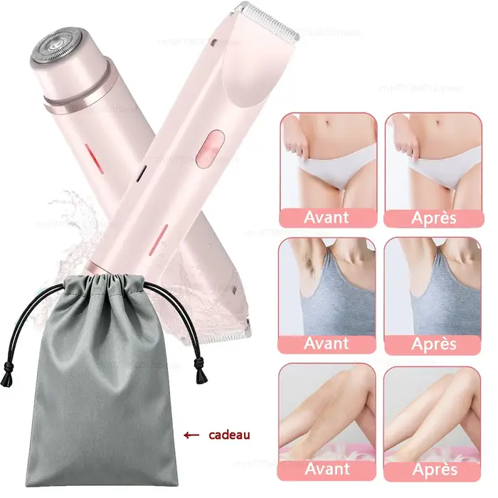Rasoir électrique à double tête pour femme