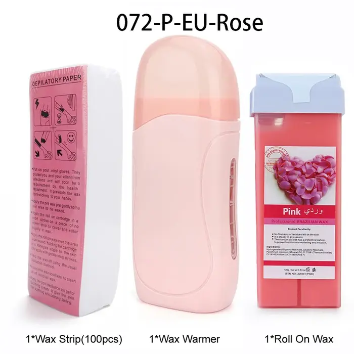 Kit d'épilation unisexe à la crème de cire épilatoire à rouler avec rouleau chauffant