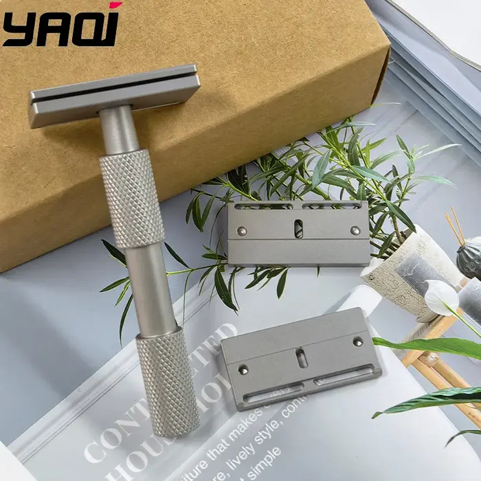 YAQI Nouveauté 2026 ! Rasoir de sécurité traditionnel Aileron GEM Blade à 3 lames pour un rasage en douceur