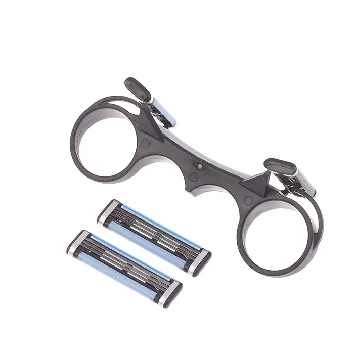 NOUVEAUTÉ ! Outil de rasage pour crâne chauve, rasoir double face, aide au rasage pour une coupe de cheveux nette, accessoire de rasoir de sécurité lavable