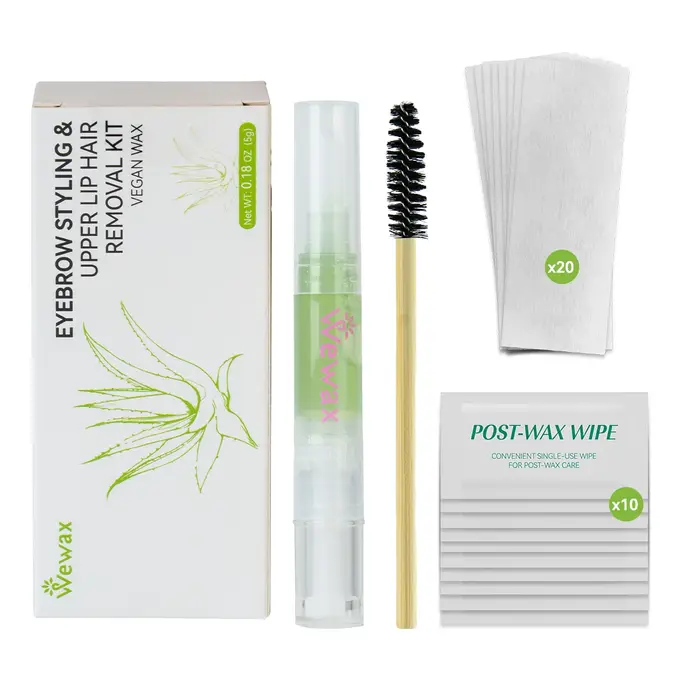 Kit de 32 Bandes de Cire à Épiler Parfumées à l'Aloès pour Sourcils, Barbe, Lèvres, Doigts et Épilation Locale – Soin de Beauté