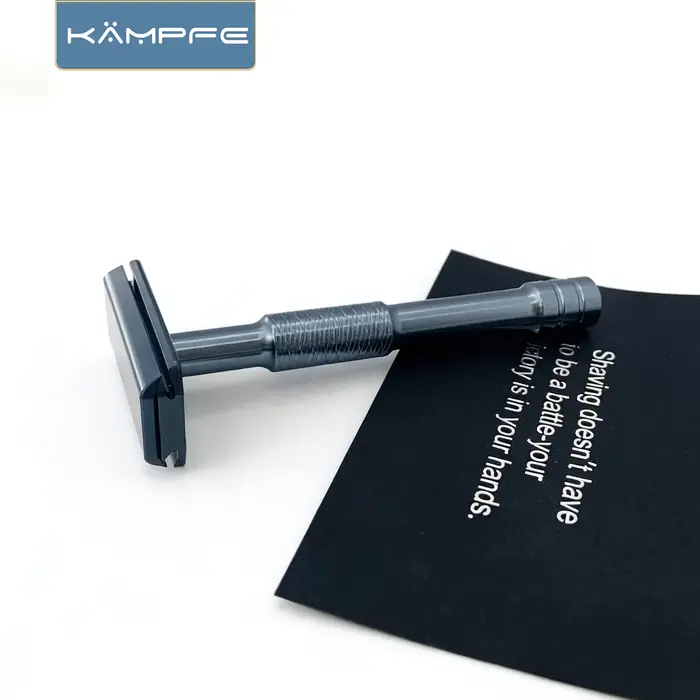 Kampfe – rasoir Vintage à Double tranchant pour hommes, en aluminium antidérapant, pour toilettage h