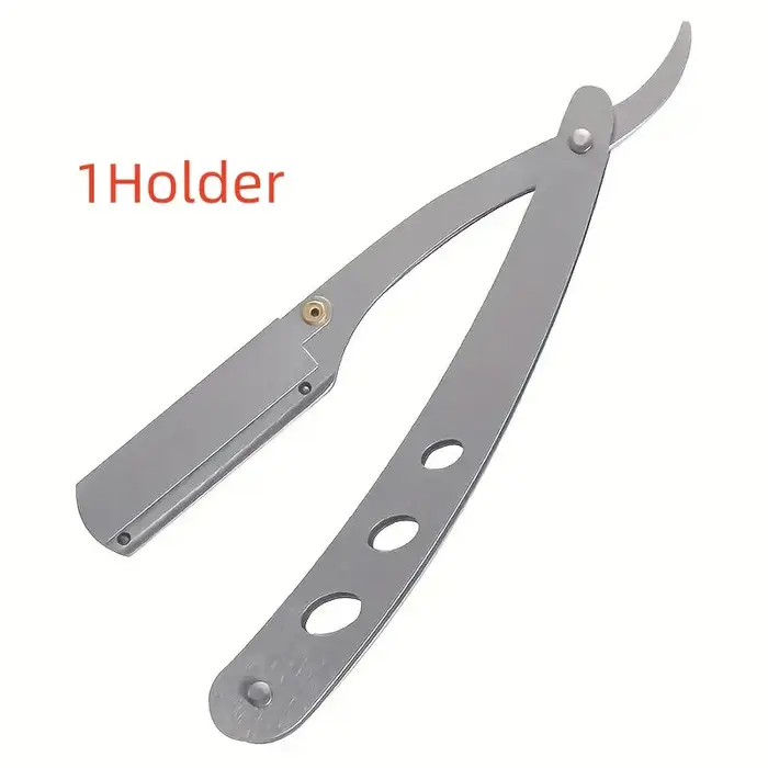 Couteau de rasage manuel pliable en acier inoxydable pour hommes, rasoir de sécurité droit pour le v